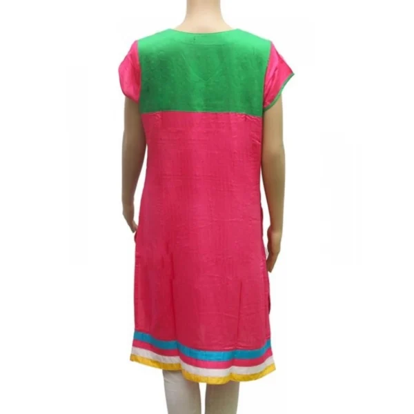 Women's Rayon Kurtis (Pink, Green, L) - Image 4