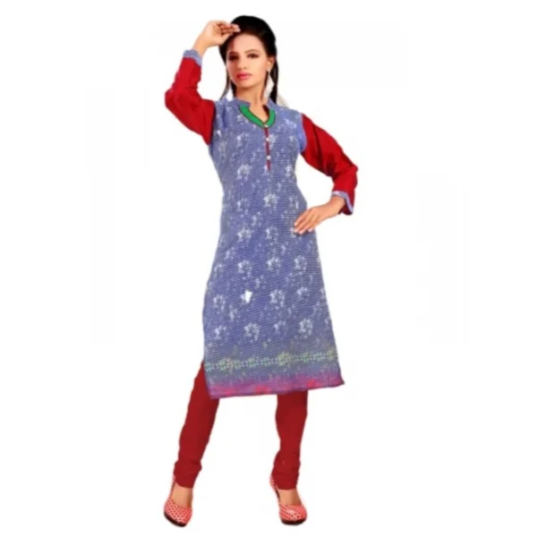 Women's Cotton Kurtis (Red, Blue, L)