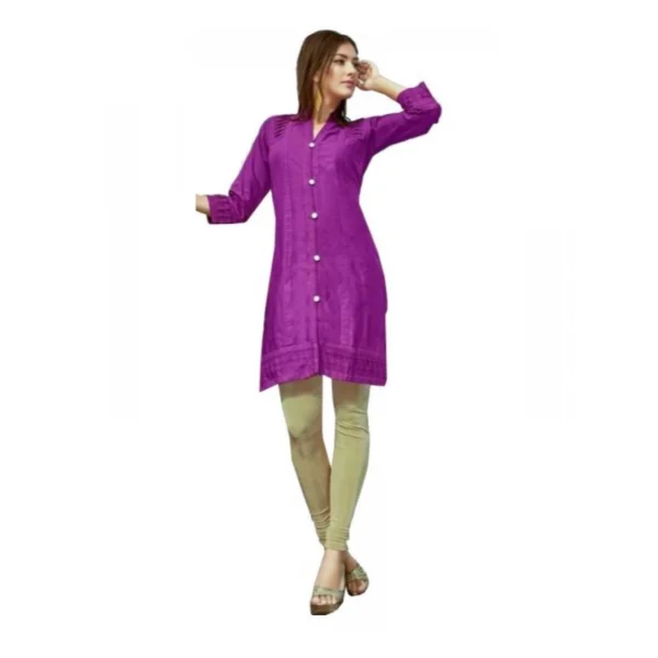 Women's Cotton Kurtis (Violet, L)