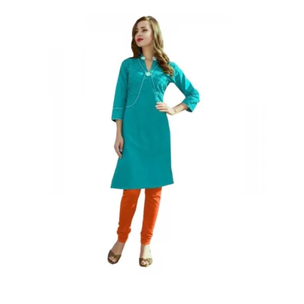 Women's Cotton Kurtis (Blue, L)