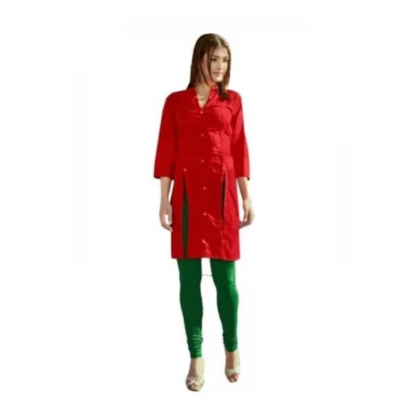 Women's Cotton Kurtis (Red, L)