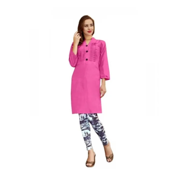 Women's Cotton Kurtis (Pink, XL)