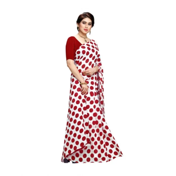 Women's Georgette Saree(W.Red,5-6 Mtrs) - Image 2