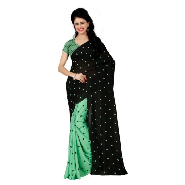 Women's Georgette Saree(Green,5-6 Mtrs)