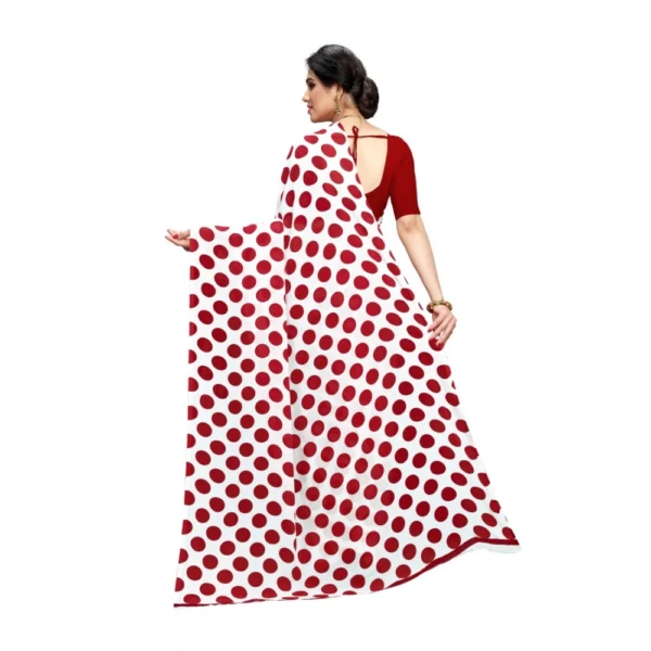 Women's Georgette Saree(W.Red,5-6 Mtrs) - Image 3