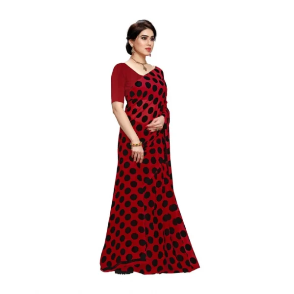 Women's Georgette Saree(R.Black,5-6 Mtrs) - Image 2