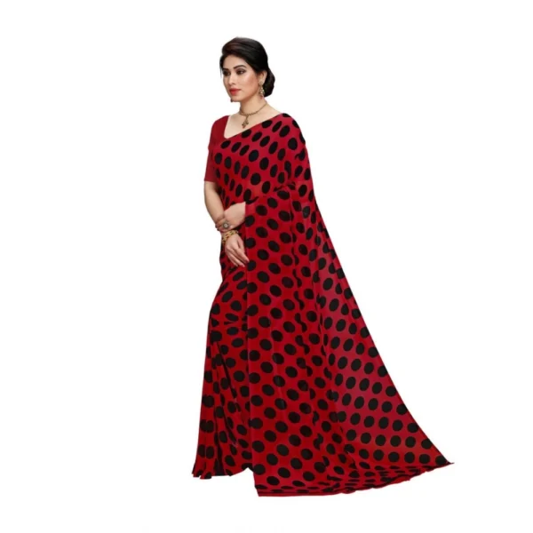 Women's Georgette Saree(R.Black,5-6 Mtrs) - Image 3