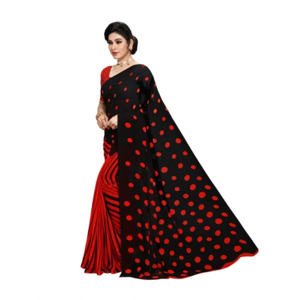 Women's Georgette Saree(Red,5-6 Mtrs) - Image 4