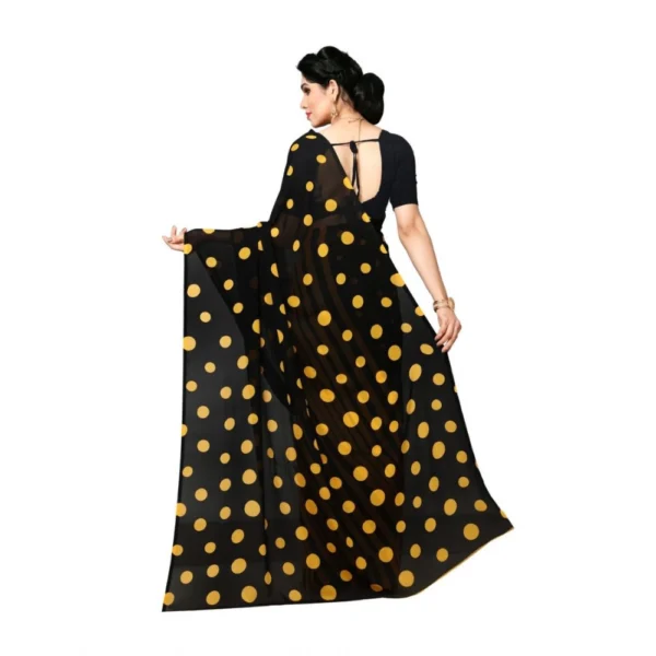 Women's Georgette Saree(Yellow,5-6 Mtrs) - Image 3