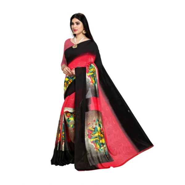 Women's Georgette Saree(Pink,5-6 Mtrs) - Image 4