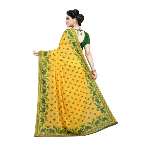 Women's Georgette Saree(Green,5-6 Mtrs) - Image 3