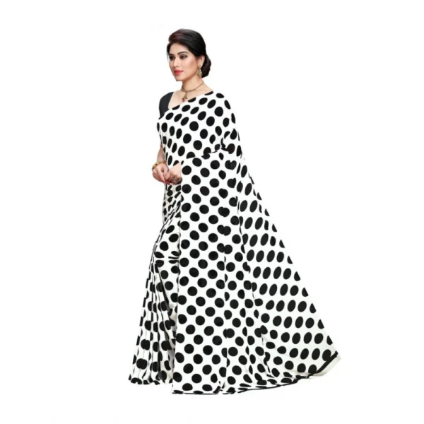 Women's Georgette Saree(W.Black,5-6 Mtrs) - Image 2