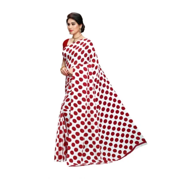 Women's Georgette Saree(W.Red,5-6 Mtrs) - Image 4