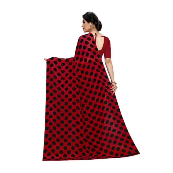 Women's Georgette Saree(R.Black,5-6 Mtrs) - Image 4