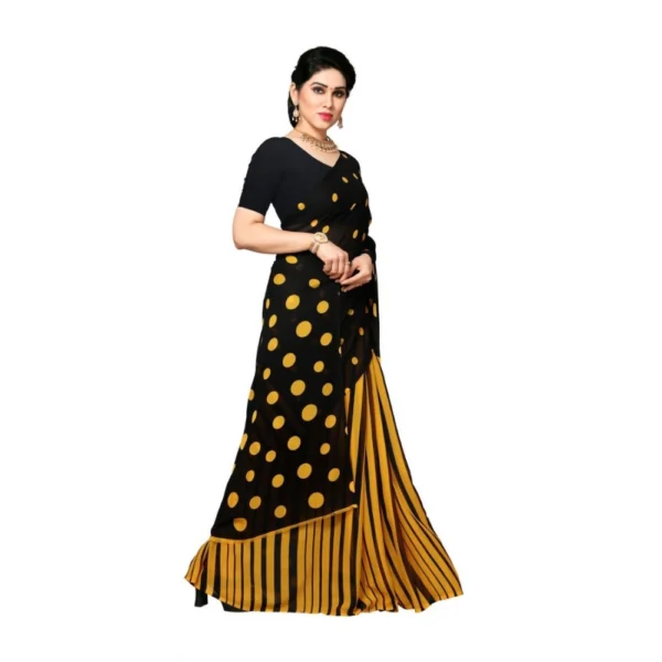 Women's Georgette Saree(Yellow,5-6 Mtrs) - Image 2