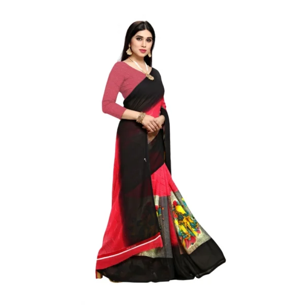 Women's Georgette Saree(Pink,5-6 Mtrs) - Image 3