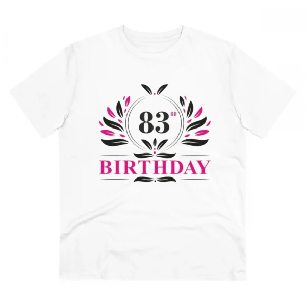 Men's PC Cotton 83rd Birthday Printed T Shirt (Color: White, Thread Count: 180GSM)