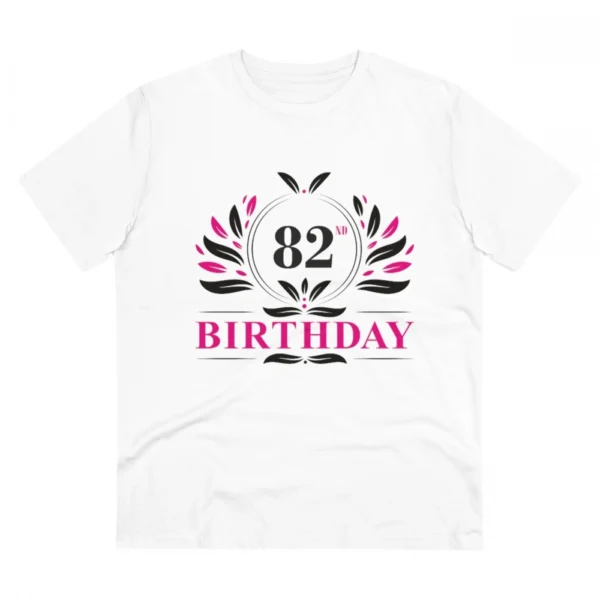 Men's PC Cotton 82nd Birthday Printed T Shirt (Color: White, Thread Count: 180GSM)