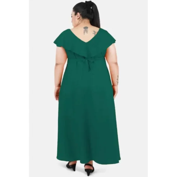 Women's Fit And Flare Green Dress (Color:Green, Material:Polyester) - Image 5