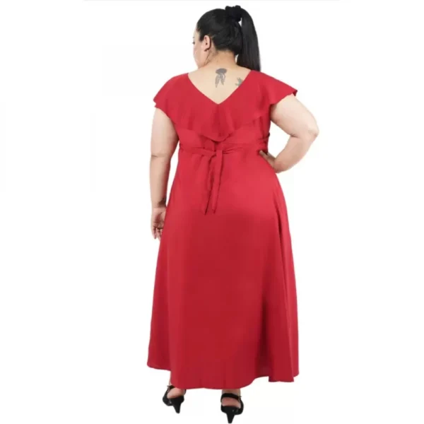 Women's Fit And Flare Maroon Dress (Color:Maroon, Material:Polyester) - Image 5