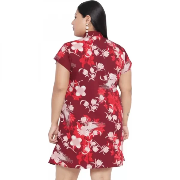 Women's Shirt Maroon Dress (Color:Maroon, Material:Polyester) - Image 6