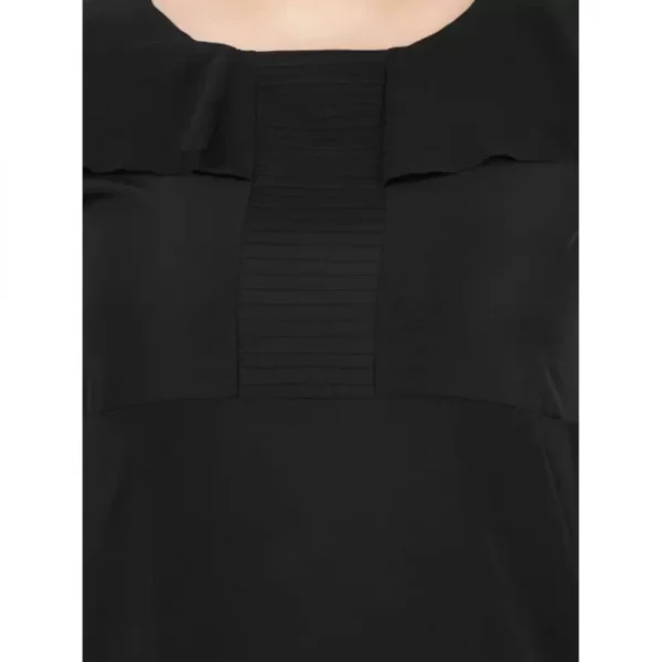 Women's Fit And Flare Black Dress (Color:Black, Material:Polyester) - Image 2