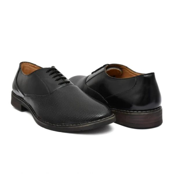 Men's Synthetic Leather Formal Shoes (Black) - Image 4