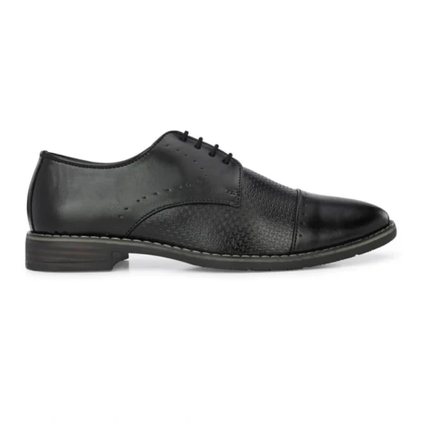 Men's Synthetic Leather Formal Shoes (Black) - Image 3