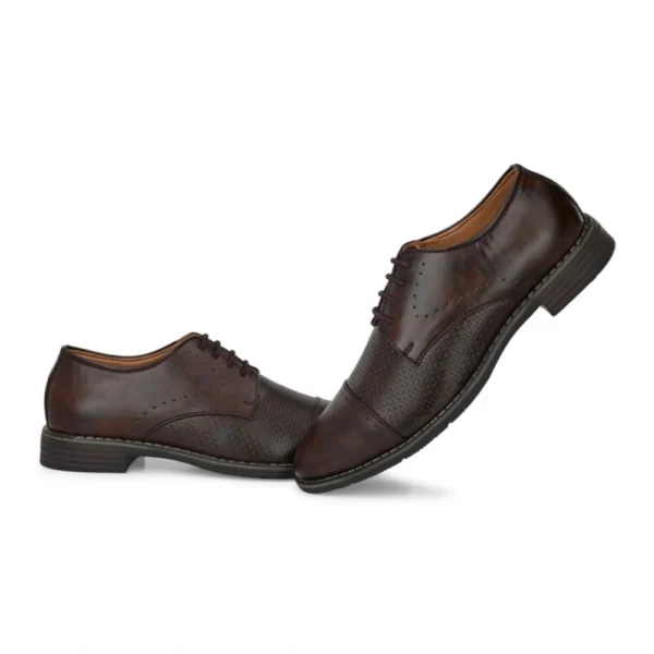 Men's Synthetic Leather Formal Shoes (Brown) - Image 6