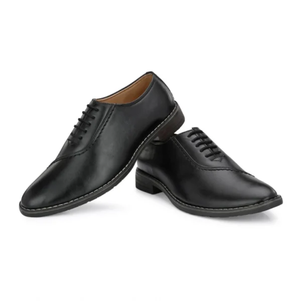 Men's Synthetic Leather Formal Shoes (Black) - Image 6