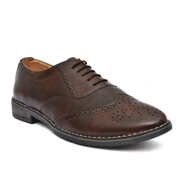 Men's Synthetic Leather Formal Shoes (Brown)