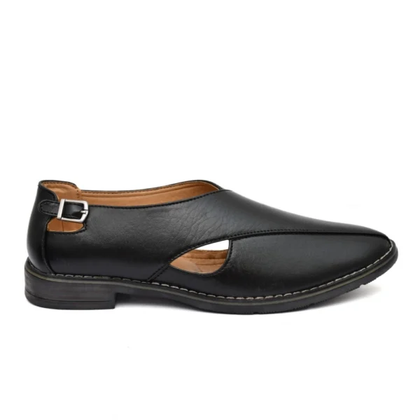 Men's Synthetic Leather Casual Shoes (Black) - Image 6