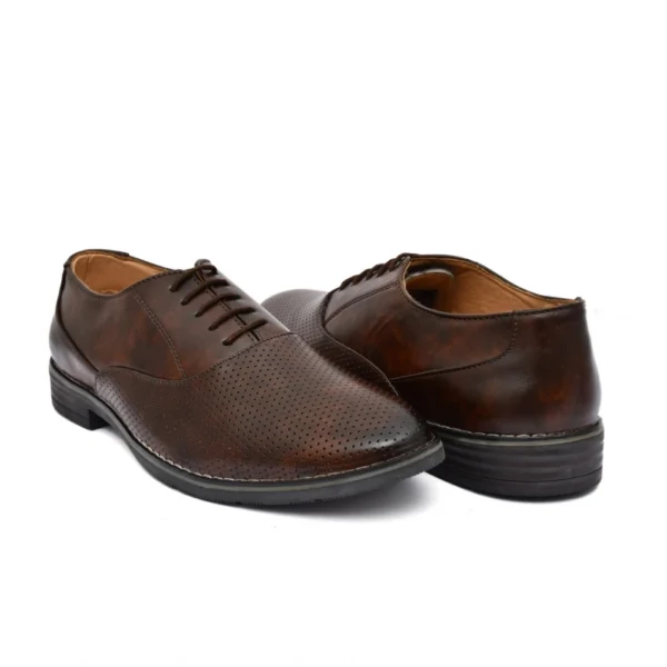 Men's Synthetic Leather Formal Shoes (Brown) - Image 3