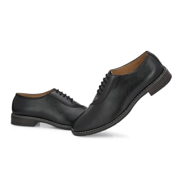 Men's Synthetic Leather Formal Shoes (Black) - Image 2