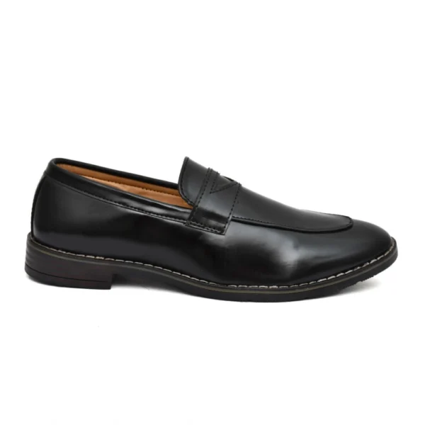 Men's Synthetic Leather Casual Shoes (Black) - Image 4