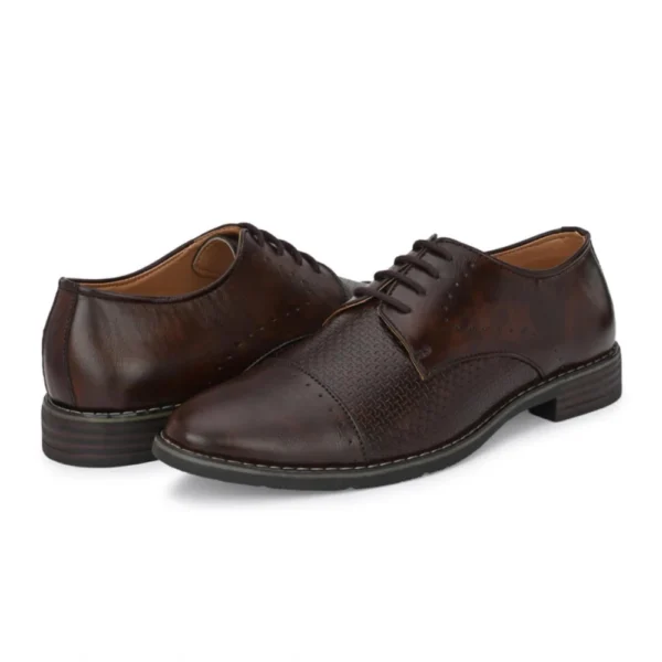 Men's Synthetic Leather Formal Shoes (Brown) - Image 2