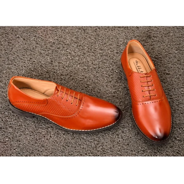 Men's Synthetic Leather Formal Shoes (Tan) - Image 2