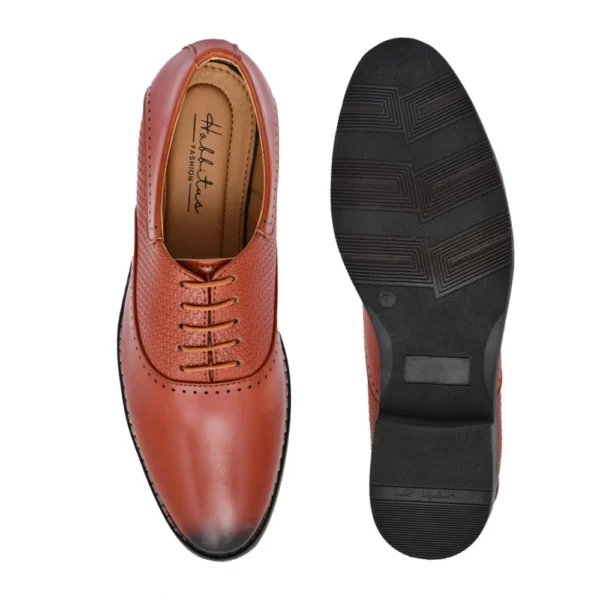 Men's Synthetic Leather Formal Shoes (Tan) - Image 3