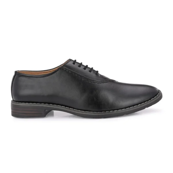 Men's Synthetic Leather Formal Shoes (Black) - Image 3