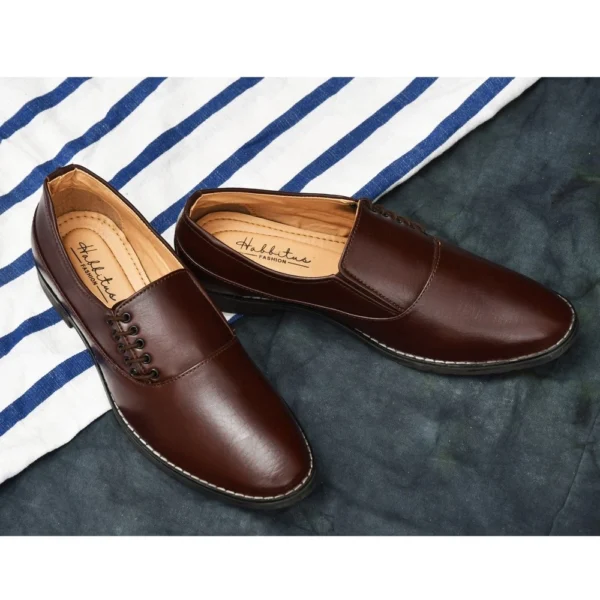 Men's Synthetic Leather Formal Shoes (Brown) - Image 3