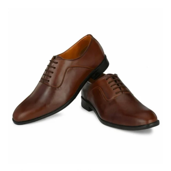 Men's Synthetic Leather Formal Shoes (Brown) - Image 4