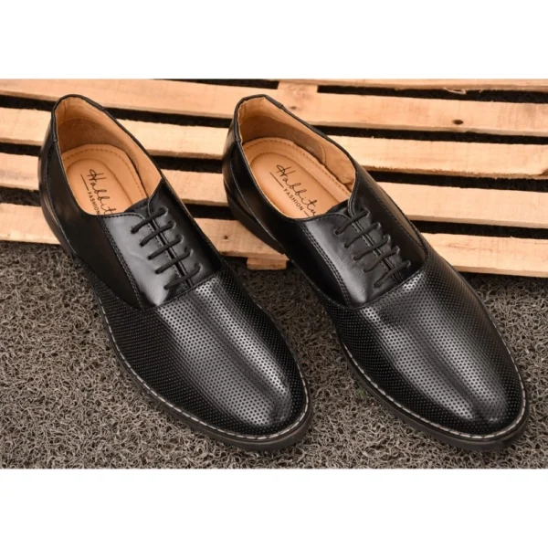 Men's Synthetic Leather Formal Shoes (Black) - Image 3