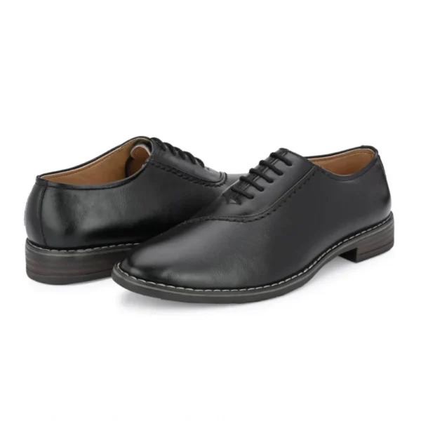 Men's Synthetic Leather Formal Shoes (Black) - Image 4