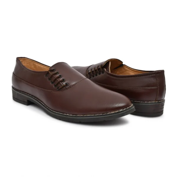 Men's Synthetic Leather Formal Shoes (Brown)