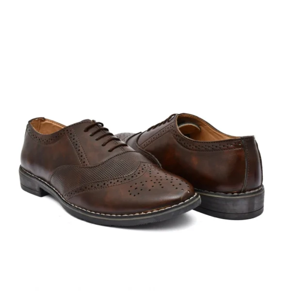 Men's Synthetic Leather Formal Shoes (Brown) - Image 4