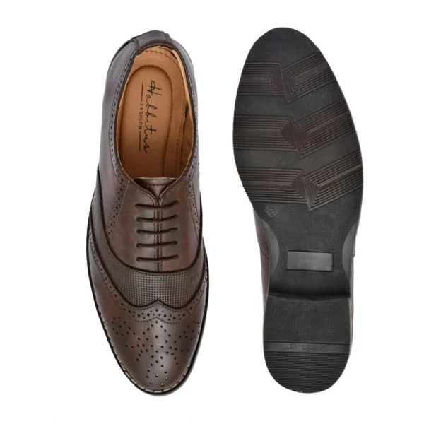 Men's Synthetic Leather Formal Shoes (Brown) - Image 3