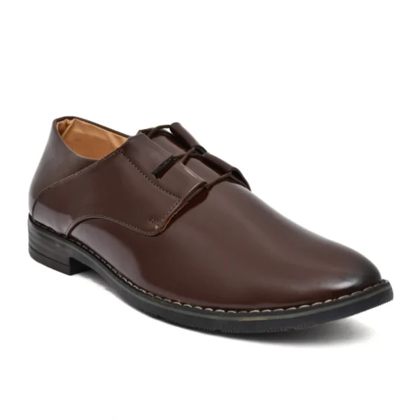 Men's Synthetic Leather Formal Shoes (Brown) - Image 4