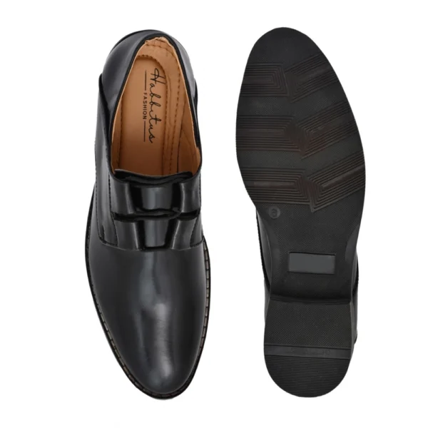 Men's Synthetic Leather Formal Shoes (Black) - Image 3