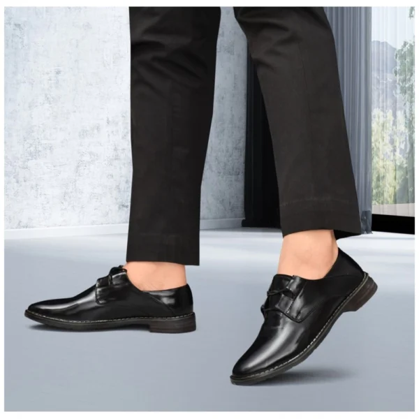 Men's Synthetic Leather Formal Shoes (Black) - Image 2