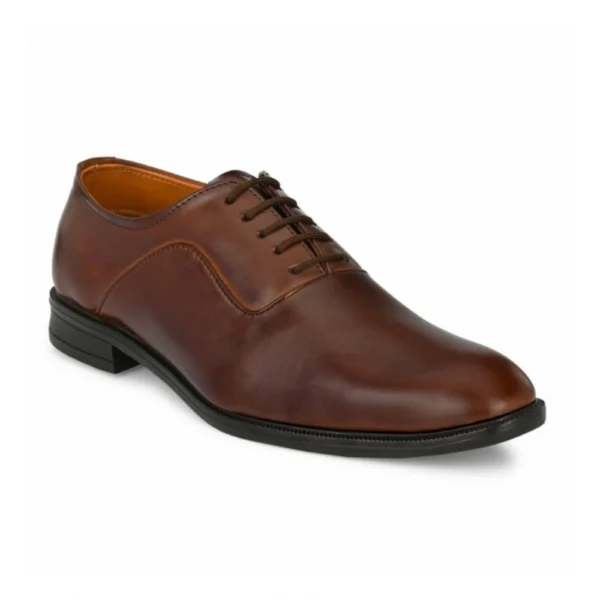 Men's Synthetic Leather Formal Shoes (Brown) - Image 2